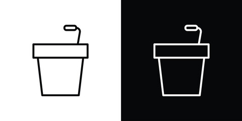 Lectern icon. Simple element illustration. outline and flat symbol design