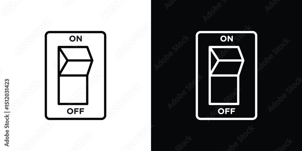 Poster light switch off icon. simple element illustration. outline and flat symbol design