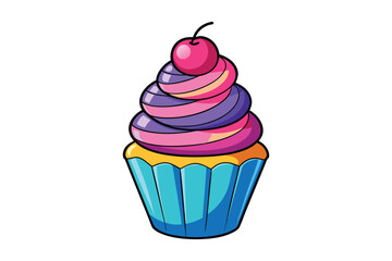  cute cupcake illustration  Vector