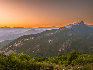Obraz premium wonderful view of Yenice forests at sunset, located in Karabuk, Turkiye.