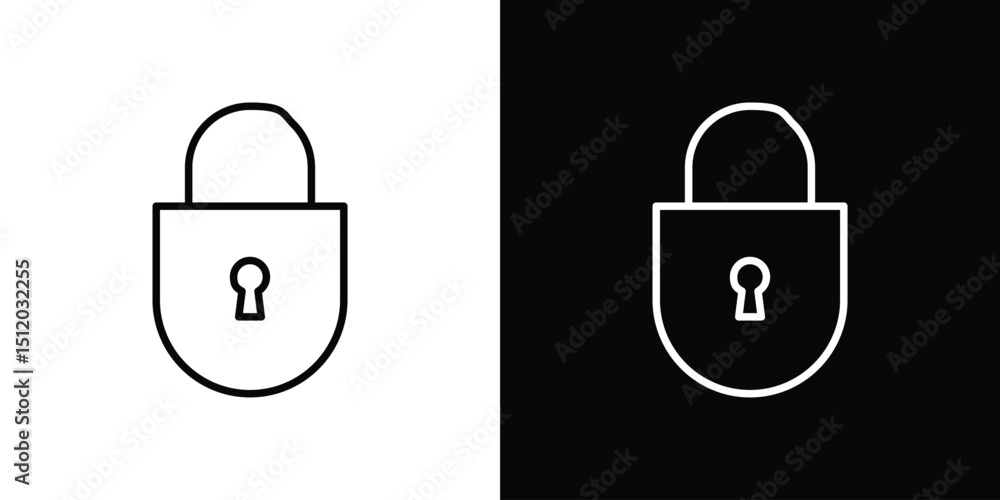 Poster lock closed icon. simple element illustration. outline and flat symbol design