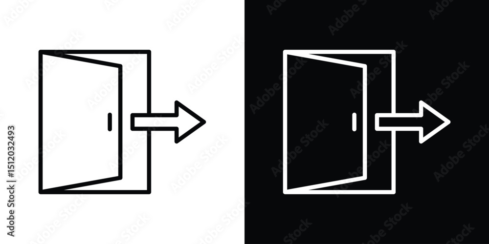 Poster logout icon. simple element illustration. outline and flat symbol design