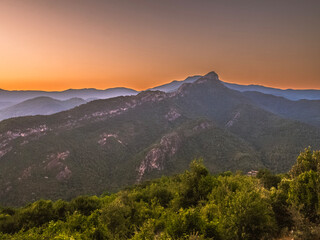 wonderful view of Yenice forests at sunset, located in Karabuk, Turkiye.