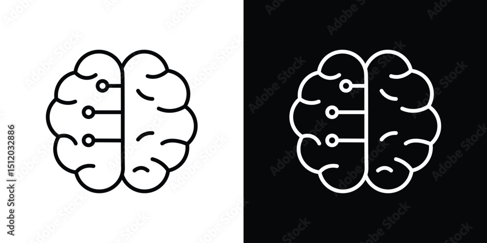 Poster machine learning icon. simple element illustration. outline and flat symbol design