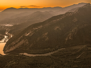 wonderful view of Yenice forests at sunset, located in Karabuk, Turkiye.