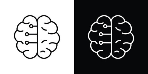 Machine learning icon. Simple element illustration. outline and flat symbol design