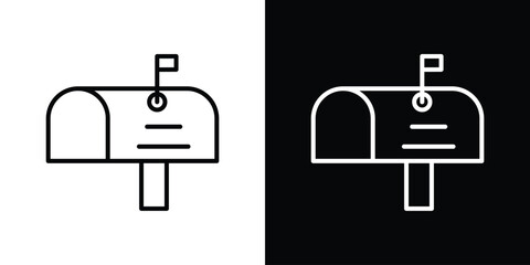 Mailbox icon. Simple element illustration. outline and flat symbol design