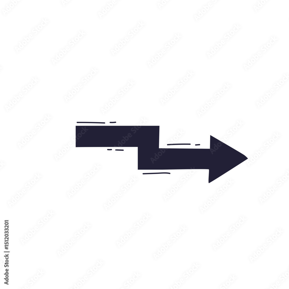 Poster a right-angled arrow symbolizes direction change and decision-making.