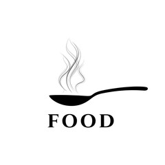Food Logo with Steaming Spoon