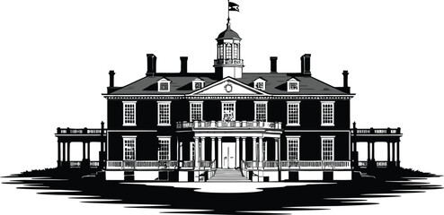 educational institution emblem, academic badge design, Mount Vernon school illustration