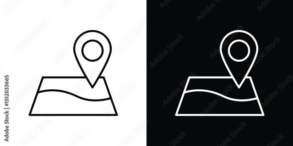 Poster map icon. simple element illustration. outline and flat symbol design