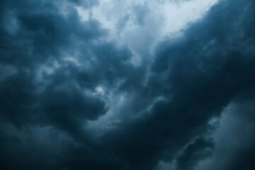 Cute Skyscape Of Sky With Heavy Rain Or Snow Clouds Backdrop, Thunderbolt Storm With Lightings - Photo Of Nature
