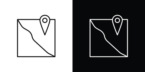 Map icon. Simple element illustration. outline and flat symbol design