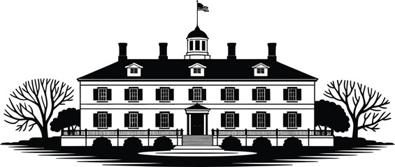 Naklejka premium Mount Vernon Academy logo, school crest vector