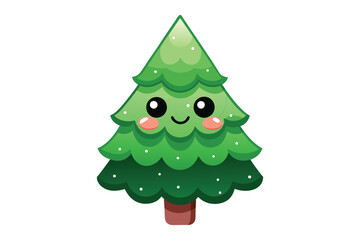  cute Christmas tree illustration  Vector