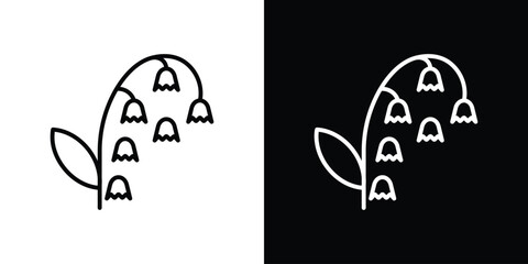 May lily icon. Simple element illustration. outline and flat symbol design