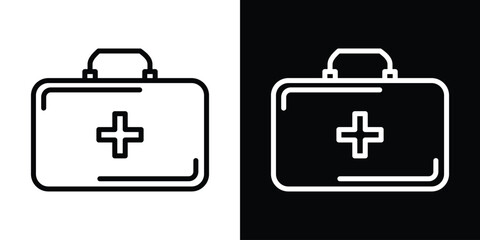 Medical aid kit icon. Simple element illustration. outline and flat symbol design