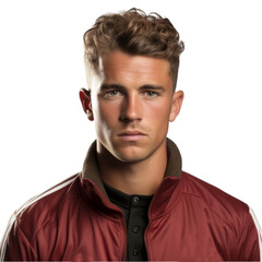 Obraz premium Professional Male Portrait: Serious Expression, Casual Attire