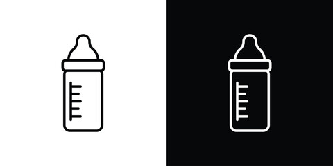 Milk bottle icon. Simple element illustration. outline and flat symbol design