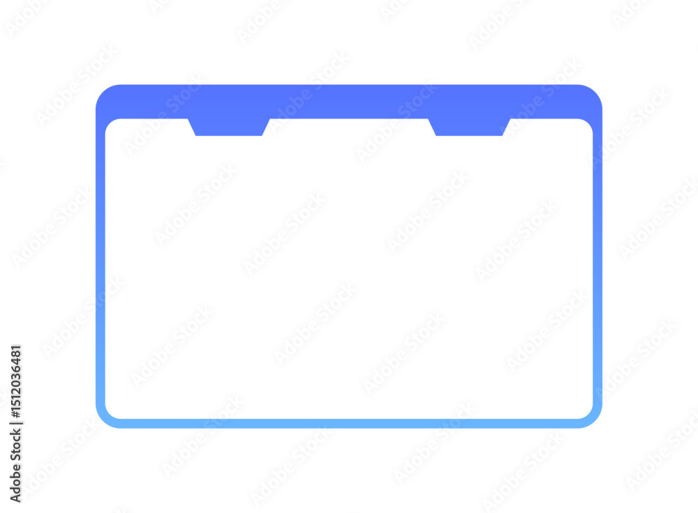 Poster futuristic popup window frame in gradient colors. digital interface frame with minimal popup design.