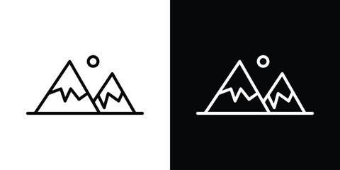 Mountain icon. Simple element illustration. outline and flat symbol design