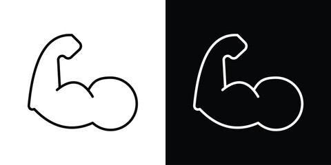 Muscle icon. Simple element illustration. outline and flat symbol design