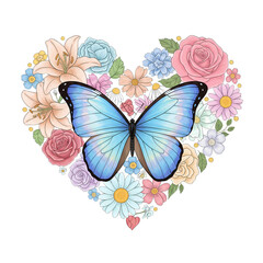 heart with butterflies