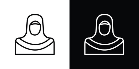 Muslim woman icon. Simple element illustration. outline and flat symbol design