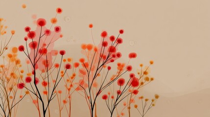 Watercolor Painting of Autumnal Flowers