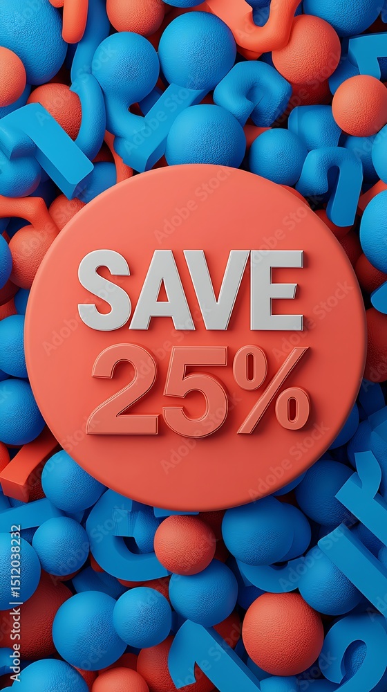 Poster vibrant 3d design with 