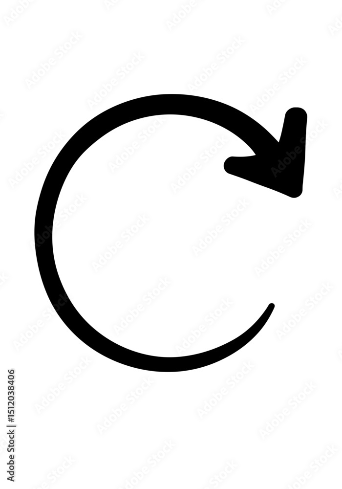 Poster vector illustration of black return arrow with circular shape and copy space
