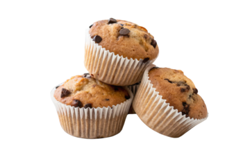 Assorted Chocolate Muffins for Dessert Lovers Isolated on Transparent Background