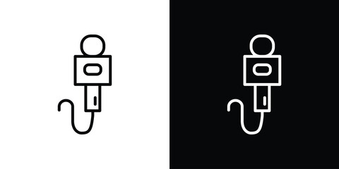 News microphone icon. Simple element illustration. outline and flat symbol design