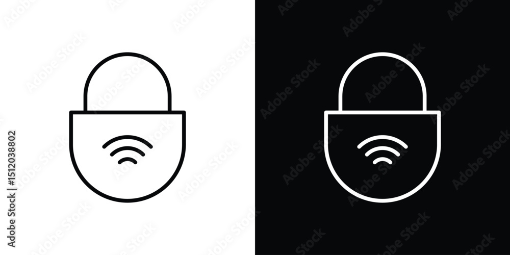 Poster nfc lock icon. simple element illustration. outline and flat symbol design