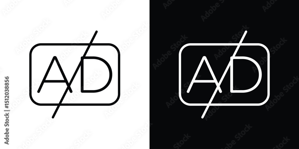 Poster No audio description icon. Simple element illustration. outline and flat symbol design