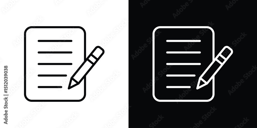 Poster Note icon. Simple element illustration. outline and flat symbol design