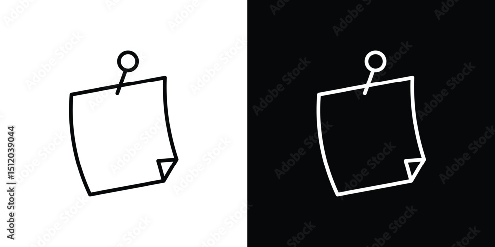 Poster note sticky icon. simple element illustration. outline and flat symbol design