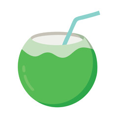 refreshing coconut drink isolated on white background 