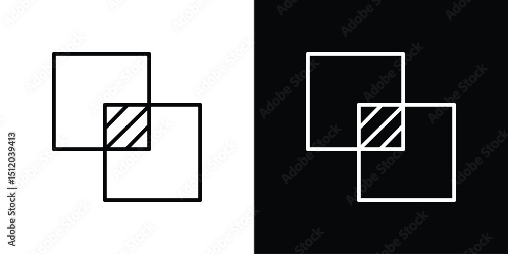 Poster Object intersect icon. Simple element illustration. outline and flat symbol design