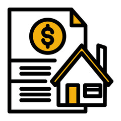 Real Estate Asset Icon - Property Investment & Home Ownership (Color Lineal Style)