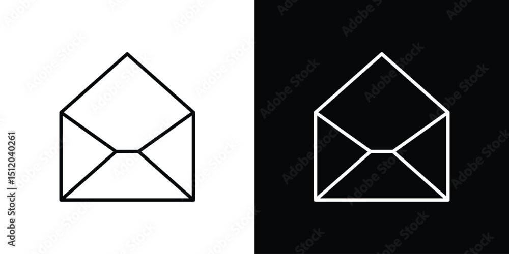 Poster open envelope icon. simple element illustration. outline and flat symbol design
