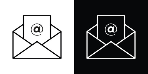 Open email icon. Simple element illustration. outline and flat symbol design
