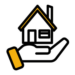 Real Estate Property Icon - Home & Building Asset (Color Lineal Style)