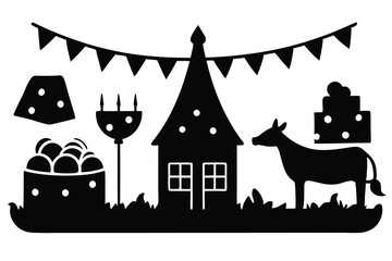 Rustic cheese day design vector illustration of cheese and related elements