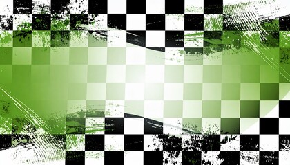 Green and black checkered grunge texture - perfect for art exhibitions