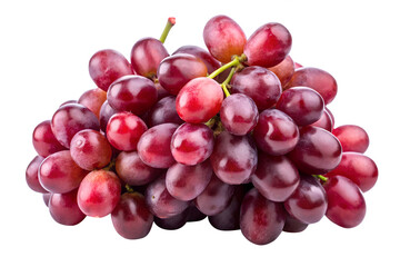 Fototapeta premium Juicy Red Grapes Bunch Isolated on White Background - Transparent PNG