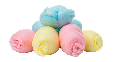 Sweet cotton candy isolated on PNG background.