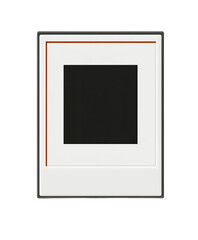 Blank square photo frame, off-white background, outlined in reddish-brown