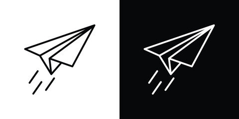Paper plane icon. Simple element illustration. outline and flat symbol design