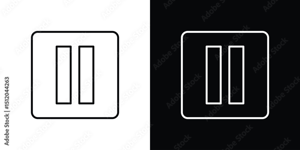 Fototapete pause icon. simple element illustration. outline and flat symbol design